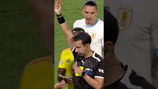 Colombias Daniel Muñoz receives a red card vs Uruguay 🟥😳 soccer copaamerica colombia [upl. by Eniwtna]