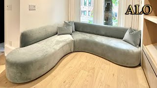 HOW TO UPHOLSTER A MODERN CURVED SOFA SECTIONAL ALO UPHOLSTERY [upl. by Krall220]