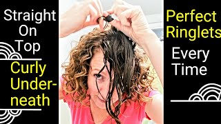 Easy Finger RollingRibboning Curly HairHow to Fix Straight Hair Get Volume Define Curls Frizz [upl. by Kassey374]