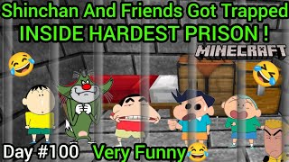 Shinchan And His Friends Got Trapped Inside The HARDEST PRISON In MINECRAFT🔥 Got Very Funny😂 [upl. by Cupo]