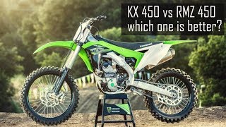 Kawasaki KX 450f first ride and comparison to Suzuki RMZ 450 [upl. by Holladay]