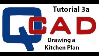 Qcad Tutorial 3A  drawing a Kitchen Plan [upl. by Ainer479]