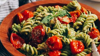 Creamy Vegan Pesto Pasta 30 Minutes  Minimalist Baker Recipes [upl. by Giuditta]