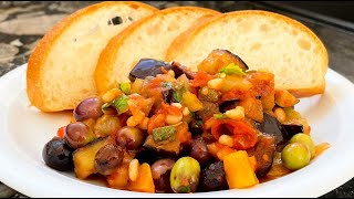 how to cook CAPONATA fried eggplant  classice recipe from Sicily [upl. by Aleron100]