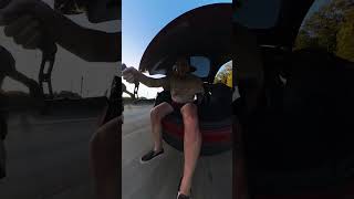 Filming rollers in the back of the Tesla Model Y shorts [upl. by Florette]