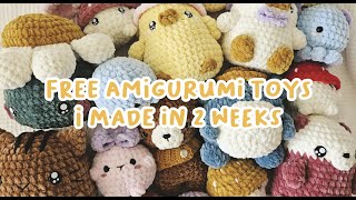 Free Amigurumi Patterns I Made Over 2 Weeks  Chubby Amigurumis  Studio Vlog [upl. by Eedeed71]