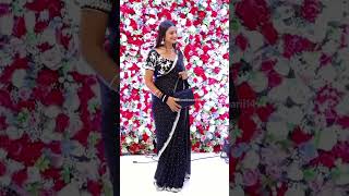 Black Saree Look in Adnaan Shaikh Reception Party ShivaniKumari ShivaniKumariBiggboss [upl. by Caswell]