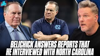 Bill Belichick Responds To Reports He Is Interested In North Carolinas Head Coaching Job [upl. by Brentt]