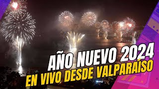 AÑO NUEVO EN EL MAR 2024 Transmisión de los Fuegos Artificiales de Valparaíso 🌟🌃 [upl. by Rivi]