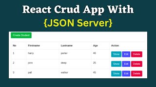 React Axios Crud App with JSON server  ReactJS Axios Rest API  React Crud App with JSON server [upl. by Noek871]