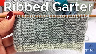 Ribbed Garter stitch A onerow reversible knitting pattern it doesnt curl  So Woolly [upl. by Garfinkel338]