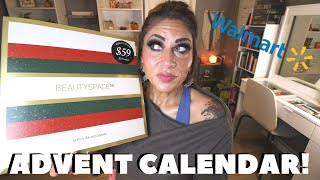 WALMART BEAUTY ADVENT CALENDAR NO MAKEUP UNBOXING [upl. by Anilosi707]