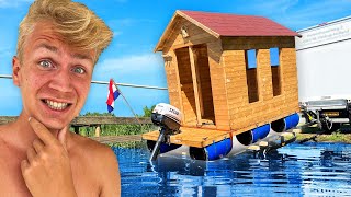 TINY HOUSE BOOT TE WATER LATEN Drijft hij wel [upl. by Ardiedak]