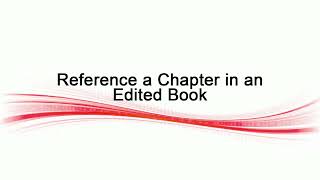 Reference a Chapter in an Edited Book [upl. by Yeniffit]