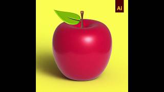 3D Apple  Adobe Illustrator 2024 Tutorial [upl. by Marilla522]