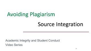 Avoiding Plagiarism  Source Integration [upl. by Tortosa]