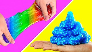 CRUNCHY And RAINBOW Slime  How To Make Cool Slime At Home [upl. by Lebyram681]