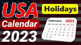 USA Holiday Calendar 2023  United States Federal and State Holidays 2023 [upl. by Merwyn]