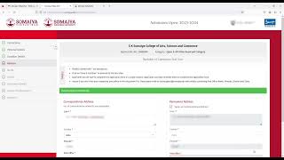 How to fill Somaiya Admission From for BAampBCOM [upl. by Myrtle229]