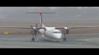 Austrian Airlines Dash 8 landing at Graz Airport  OELGC [upl. by Beauregard]