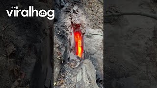 Marshmallow Roasted On Underground Coal Fire  ViralHog [upl. by Neerihs]