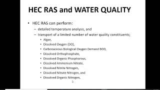 HECRAS and water Quality Part 5 Dr Noor Muhammad Khan  UET Lahore [upl. by Nylanna]