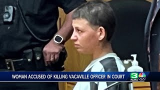 Woman accused of murder after crash that killed Vacaville officer appears in court [upl. by Reine]