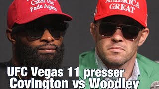 Tyron Woodley espouses Black Lives Matter Colby Covington calls him racist  UFC Vegas 11 [upl. by Franzen979]