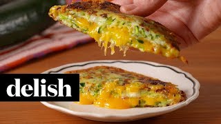 Zucchini Grilled Cheese  Delish [upl. by Lilia]