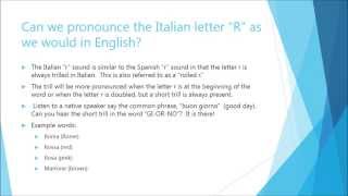 Learn Italian  Pronunciation  How to trill the letter R [upl. by Bechler]