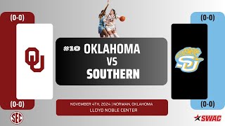 No 10 Oklahoma vs Southern  NCAA Womens Basketball  11424 [upl. by Kitrak]