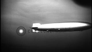 LZ 129 Hindenburg in flight over New YorkNew Jersey shores as seen from a plane HD Stock Footage [upl. by Atikin]