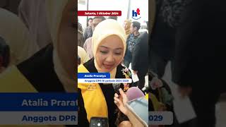 Pelantikan Anggota DPR RI  Antar Atalia Ridwan Kamil Gandeng Arkana harianterbitcom [upl. by Assirram249]