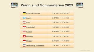 Wann sind Sommerferien 2023 [upl. by Thorvald]