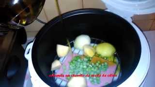 Crema de guisantes con jamon  Cocina con Cooker matic [upl. by Zerlina]