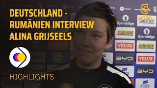 Deutschland  Rumänien  Interview Alina Grijseels HandballWM der Frauen 2023  SDTV Handball [upl. by Nerek501]