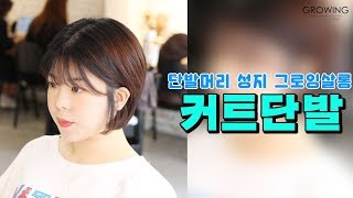 뒷목에 닿는 머리카락은 싫다 여자 커트단발 Korean short hair [upl. by Oht]