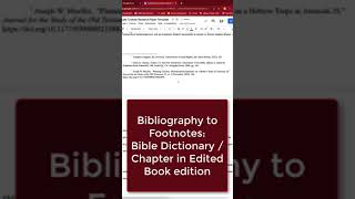 Turabian Citation Help Bibliography into footnotes  Bible Dictionary or Single Chapter [upl. by Vasos826]