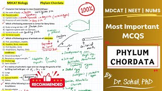 Kingdom Animalia  Most Important MCQS on Phylum Chordata  MDCAT  NUMS  NEET [upl. by Mukul]