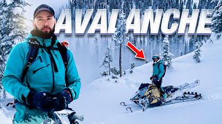 Snowmobile Caught in an AVALANCHE [upl. by Noy]