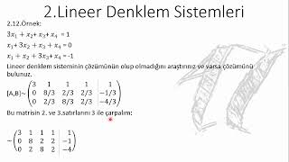 Lineer Denklem Sisteminin Matris ile Çözümü Örnek 3 Lineer Cebir 63 [upl. by Aihtnys494]