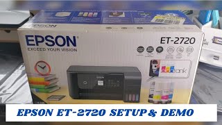 Epson EcoTank ET2720 AllinOne Printer setup and demo [upl. by Philander56]