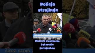 Protest policjantów  masowe zwolnienia lekarskie [upl. by Repard378]