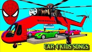 Spiderman Disney Cars 4 Kids  McQueen COLORS Small Tractors Cartoon For Kids Nursery Rhymes [upl. by Nosila416]