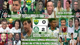 TORCIDAS DO BRASIL ÑAO AGUENTAM MAIS AO PALMEIRAS DO ABEL FERREIRA COM SHOW DO ESTEVÃO 2X0 CUIABÁ [upl. by Kcirederf]