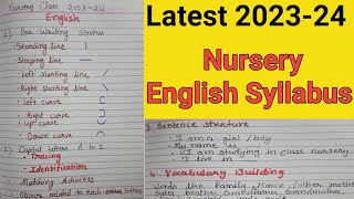 Nursery Class English Syllabus 202324  Nursery CBSE Syllabus [upl. by Rakel396]