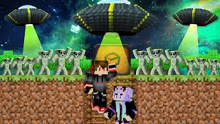 We Created bunker to survive ALIEN ATTACK In Minecraft [upl. by Dleifxam]