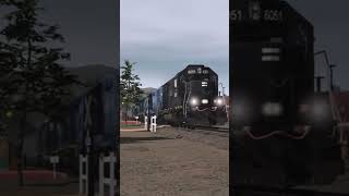 Five locomotive coal drag in Trainz 3 with lots of horn blowing [upl. by Esdnyl]