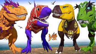 Spider Man Alien Sharkzilla amp Indoraptor vs Baryonyx TREX Dinosaurs Battle Jurassic World Evolution [upl. by Etnecniv]