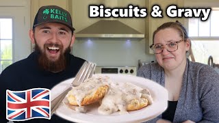 American Foods That CONFUSE Brits Southern Biscuits amp Gravy [upl. by Tutankhamen]